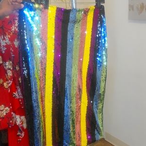 Sequence striped skirt